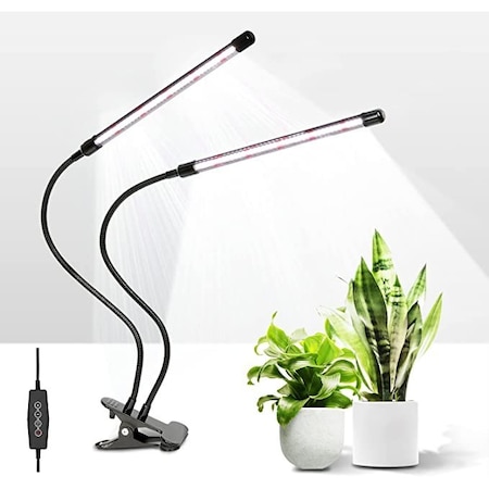 Ipower White 50W 84 LEDs Dual Head Clip Plant Lights for Indoor Plants GLLEDXDUALGOOSEWHT50T